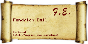 Fendrich Emil névjegykártya