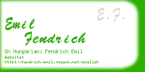 emil fendrich business card